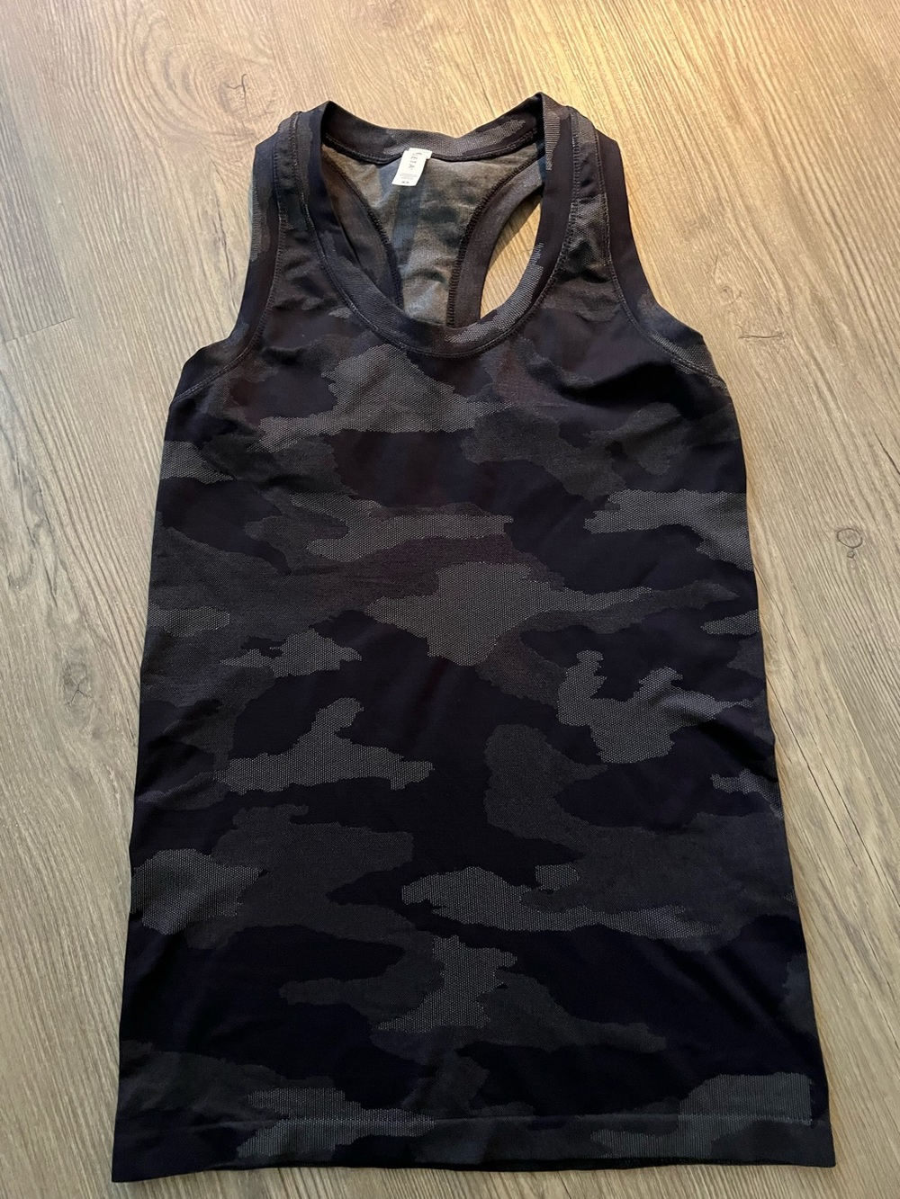 Athleta Black & Charcoal Camo Racerback Tank